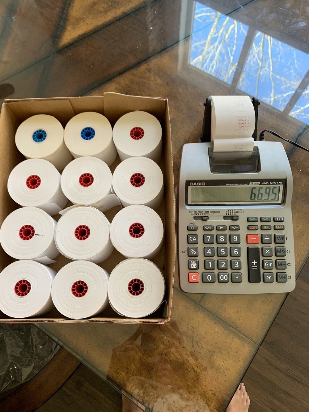 Casio HR-100TM Desktop Printing Calculator Lot Paper Tax & Exchange 12 Digit